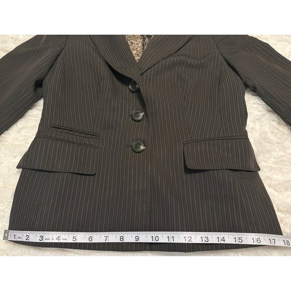 Evan-Picone Petite Suit Jacket Brown w/Stripes Polyester Blend Women's Size 6P - Picture 10 of 16